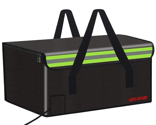 19.7"x13.8"x11.8" Ebike Battery Safe Bag Fireproof Charging Lipo Bag Large Capatity for Lipo Battery Pack Storage Charging Transport, Home Office Travel Fireproof Safe Storage Pouch - size: 500*350*300mm