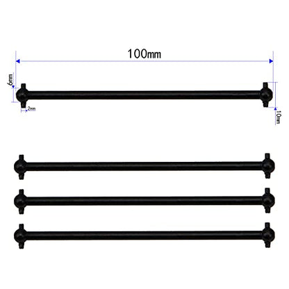 4Pack Front/Rear Center Drive Dogbone Shaft 100mm 538104 Transmission Shaft Compatible with Redcat Racing HSP HPI FS-Racing 1/10 RC Car Monster Truck (Black) - color: Black