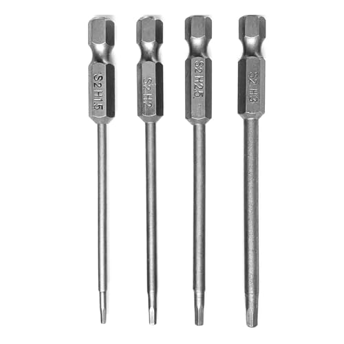 Hex Bit Set 4in1, Allen Wrench Drill Bit Set 1/4" Hex Shank 3" Long Screwdrivers Bit for RC Repair Electric Screwgun/Power Drill RC Hobby Tool Kit