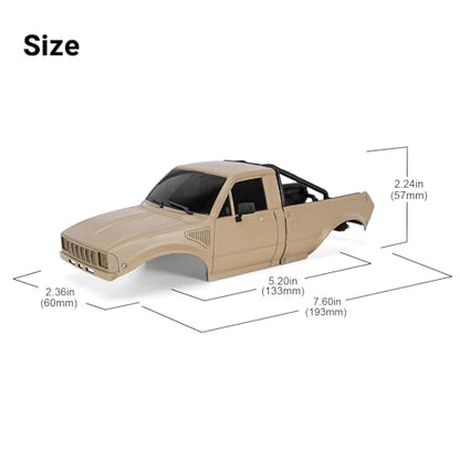 INJORA IR60-24 Hard Body for SCX24 C10 Bronco Wrangler Base Camp 4Runner - color: Sandy Taupe