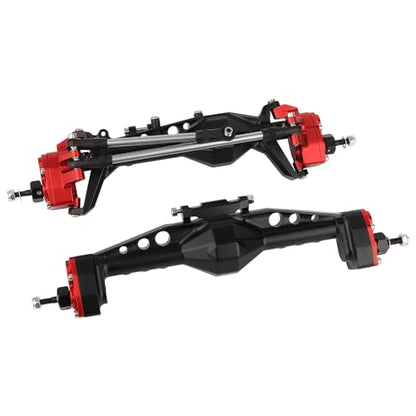 CNC Offset Portal Axle with Adjustable Link Mount for 1/10 RC Crawler Axial SCX10 III AXI03029 AR45P Rock Buggy LCG Chassis Cheater Rigs Upgrade Parts (red) - color: Red
