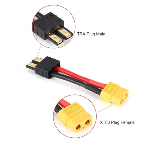 for Traxxas Ec5 XT60 12awg ECS Converter Wire Male Female Plug Cable Adapter for RC Car LiPo Battery Charging Parts Accs Replacement Use RC Car DIY Parts(EC5-M to TRX-F) - size: EC5-M to TRX-F