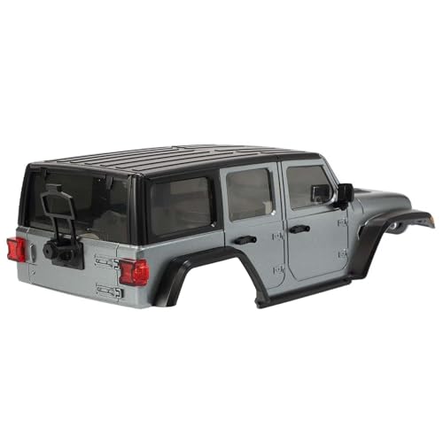 6.10 inches (155mm) Wheelbase Shell Hardtop Body Replacement Part for TRX4M Bronco Defender AX8560 1/18 RC Crawler Chassis (Silver Gray) - color: Silver Gray