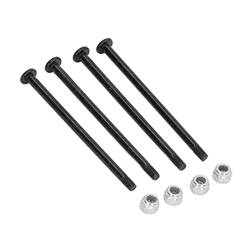 Generic 4Pcs RC Car Screws Kit Steel Black Silver Nuts Remote Control Car Accessories with Rustproof Anti Loose for 144010 144002 124016 124017