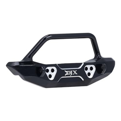 DJX Aluminum SCX30 Front & Rear Bumper w/Tow Hook for 1/30 Axial SCX30 Jeep Wrangler JLU Upgrades (Black)