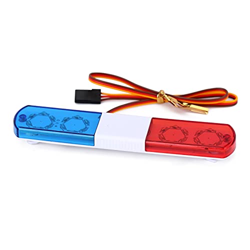 Multi-Function LED Police Flash Light Bar Lamp for 1/10 1/8 1/12 RC Model Car WPL D12 HSP TRX4 Tamiya CC01 D90 SCX10 (115mm Red & Blue) - color: 115mm Red&Blue