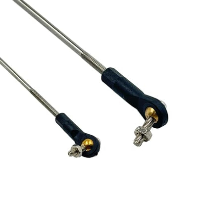 2PCS RC Boat Pushrod Set Lever Steering Linkage Tie Rod End Ball Head Joint End with Linkage Rod Pushrod for RC Boat Ship Airplane Helicopter Parts (M3 Tie Rod End, M3x150mm Pushrod)