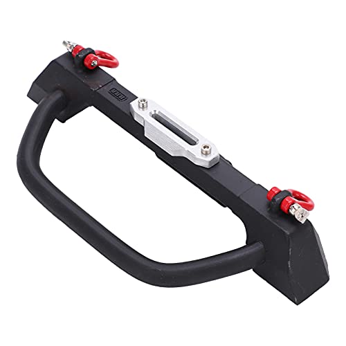 RC Rock Car Metal Front Bumper Heavy Duty Upgrade Parts for SCX10 90046 90047 1/10 RC Crawler Black Steel Aluminum 141x57mm 260g