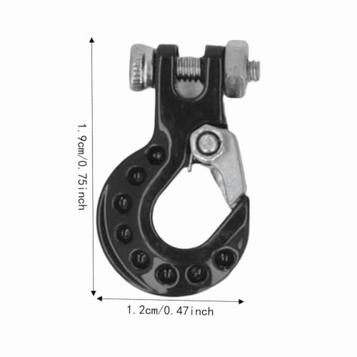 RC Car Tow Hook and Trailer Chain Set, Metal Recovery Style Scale Accessory for 1/10 RC Crawler SCX10 D90 D110 TF2 TRX4 - color: Black