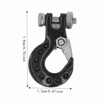 RC Car Tow Hook and Trailer Chain Set, Metal Recovery Style Scale Accessory for 1/10 RC Crawler SCX10 D90 D110 TF2 TRX4 - color: Black