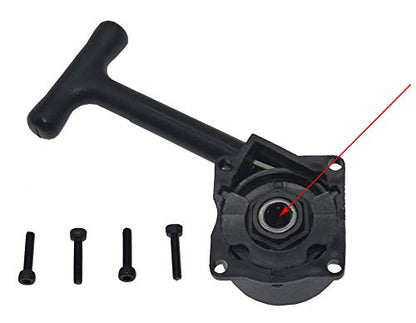 RC Nitro Car Pull Starter R020 Recoil Start & 12mm Hex Nut One Way Bearing for 1/10 HSP Redcat Vertex VX 16 18 21 CXP SH 18 21 Engine(Black)