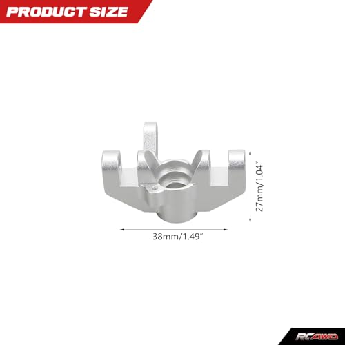 RCAWD Aluminum Steering Spindle Set Steering Blocks LOS234013 for 1-10 Losi Hammer Rey Rock Rey Upgrade Parts (Silver)