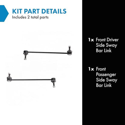 TRQ Front Driver and Passenger Side Sway Bar Link Set 2 Piece for 2016-2022 Honda Pilot 2017-2022 Ridgeline 2019-2022 Passport - style: PSA28662