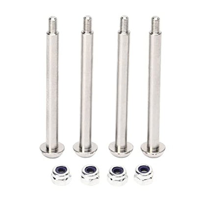 JTLB RC Lower Arm Hinge Pin, Premium Steel Aluminum Alloy Suspension Swing Arm Pin, Stable Structure, 4pcs 1.9in Rear Hinge Pin for ARRMA 1/7 1/8 Series, Made of M3 Nut (Silver) - color: Silver