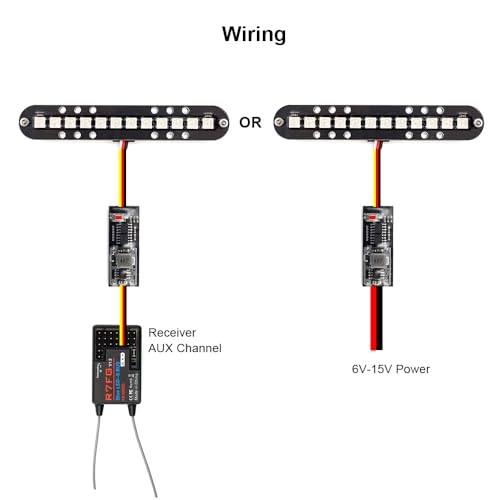 RC LED Light Bar Roof Lamp Headlight Tail Light Kit Bumper Compatible with Traxxas RC Car Truck Crawler Tamiya Losi HPI Rustler Axial Police (100mm 1 Bar) - style: 100mm 1 Bar