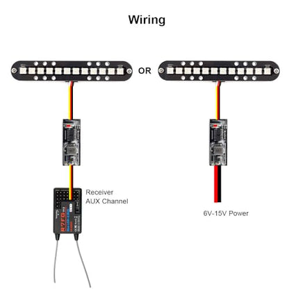 RC LED Light Bar Roof Lamp Headlight Tail Light Kit Bumper Compatible with Traxxas RC Car Truck Crawler Tamiya Losi HPI Rustler Axial Police (100mm 1 Bar) - style: 100mm 1 Bar