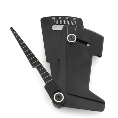 Aluminum Alloy 0-15 Degrees Adjustable RC Car Wheel Tire Camber Gauge Height Measuring Tool for 1/10 RC Car (Black) - color: Black