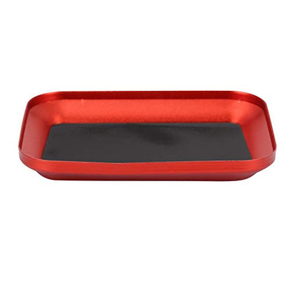 RiToEasysports RC Screw Tray, Storage Magnetic Tray Aluminum Alloy Small Parts and Screws Holder for Fuel Vehicle Parts - color: Red