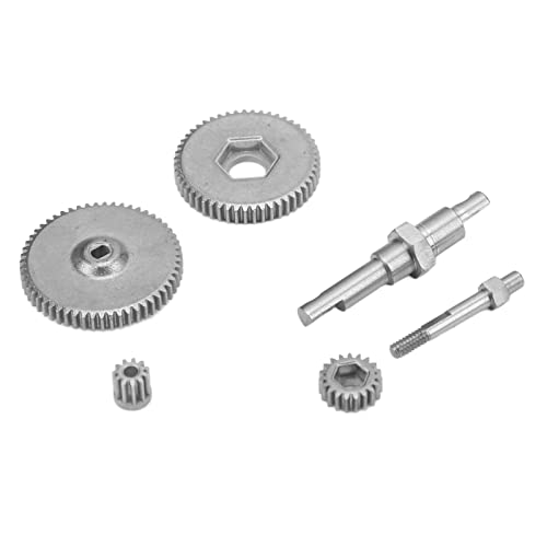 Qiilu Stainless Steel RC Transmission Gear Set Gear and Shaft for AXIAL SCX24 AXI90081 AXI00001 AXI00002 1/24 RC Car - High Performance Gearbox Set