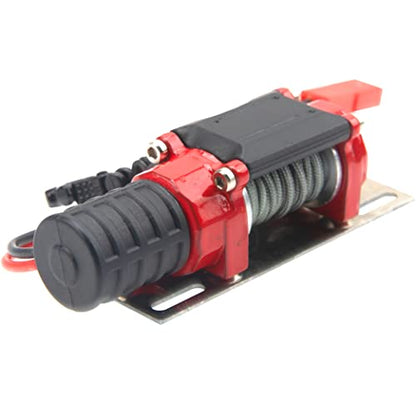 RC Crawler Winch w/Steel Wire Compatible with Traxxas TRX4 Axial SCX10 90046 RC4WD D90 Redcat Gen8 1/10 RC Crawler Car Option Part (Red) - color: Red