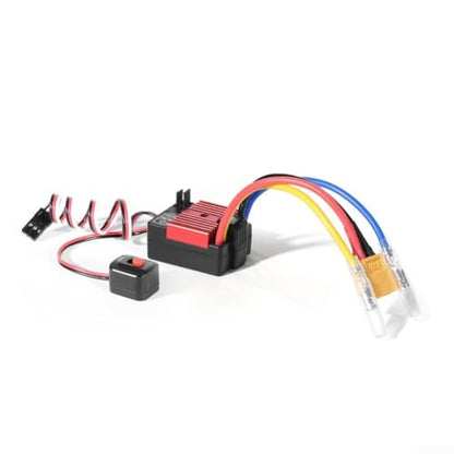 60A Brushless ESC 2-3S Controller with Fan 1/10 RC Car Truck Crawler Tank, Waterproof Heat Sink BEC 5.35V/3A, Red(red) - color: Red