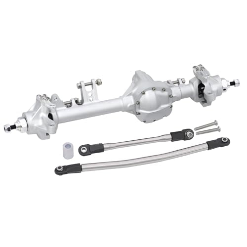 CNC Aluminum Front Rear Straight Axle for 1/10 RC Crawler Axial SCX10 II Vanquish VS4-10 Chassis (Silver) - color: Silver