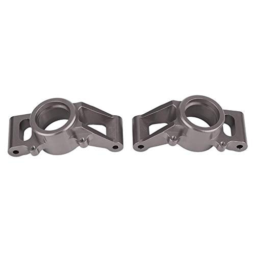 Dilwe 2Pcs RC Car Rear Hub Carriers, Aluminium Alloy RC Rear Axle Hub Carrier for 1/5 Scale RC Car Upgrade Part RC Accessories(Gray)