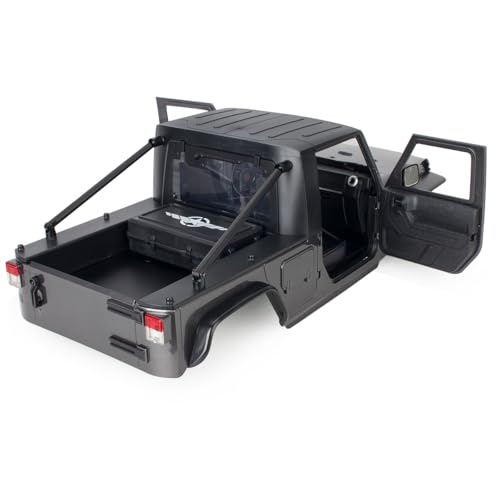 313mm Wheelbase Hard Plastic Pickup Body Shell Unassembled Kit for 1/10 RC Crawler Car Axial SCX10 90046 Jeep Wrangler (Grey) - color: Grey