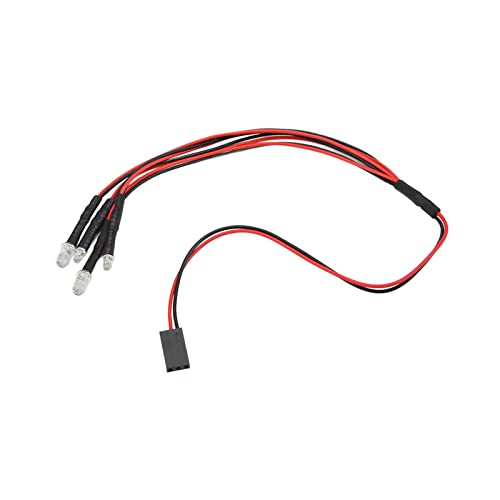 RC Car LED Lights, 4 LEDs LED Light Headlights Taillight Kit Accessories with 2 White 2 Red for Axial AXIAL SCX24 1/24 Remote Control Car