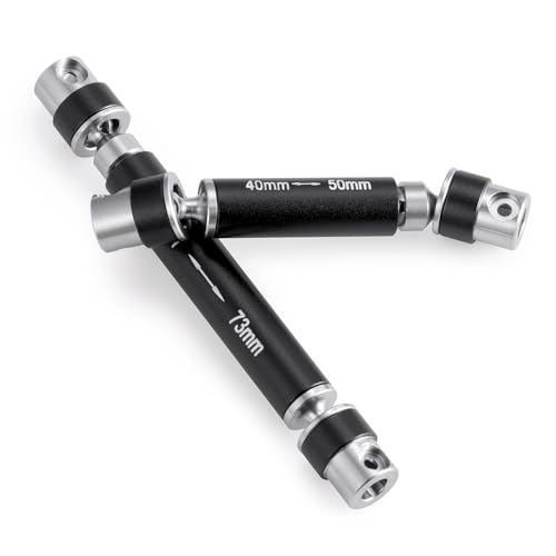 Steel RC Center Drive Shaft 40+53mm Driveshaft for 1/24th AXIAL SCX24 AXI00001 C10 AXI00002 JLU AXI00006 Bronco RC Crawler Car Upgrade Parts - color: Black