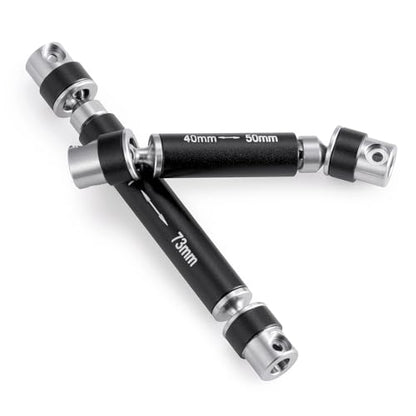 Steel RC Center Drive Shaft 40+53mm Driveshaft for 1/24th AXIAL SCX24 AXI00001 C10 AXI00002 JLU AXI00006 Bronco RC Crawler Car Upgrade Parts - color: Black