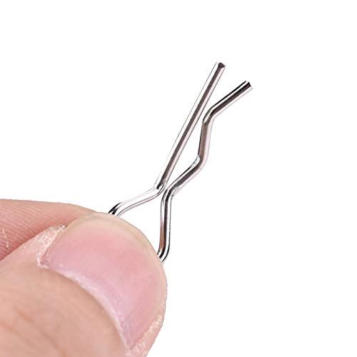 50PCS Stainless Steel RC Body Clips Pins, 1/10 1/12 1/16 Scale Metal RC Car Body Clip Pins for RC Car Truck Cler