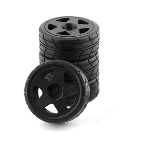 1/10 RC Racing Rally Tires 12mm Hex Wheels Rims and Rubber On Road Tyres for 1/10 RC On-Road Car HPI KYOSHO Tamiya XV01 XV02 TA06 TT01 TT02 PTG2 144001 A959 RC Rally Drift Car 4PCS(Black B) - color: Black B
