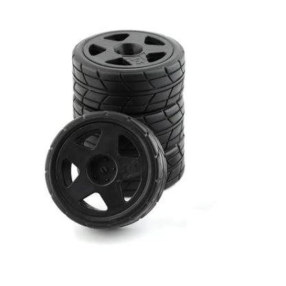 1/10 RC Racing Rally Tires 12mm Hex Wheels Rims and Rubber On Road Tyres for 1/10 RC On-Road Car HPI KYOSHO Tamiya XV01 XV02 TA06 TT01 TT02 PTG2 144001 A959 RC Rally Drift Car 4PCS(Black B) - color: Black B