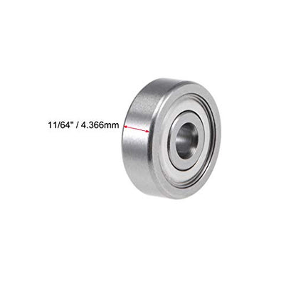 uxcell R2AZZ Deep Groove Ball Bearing 1/8-inchx1/2-inchx11/64-inch Shielded Z2 Lever Bearings 10pcs - size: 1/8"x1/2"x11/64"