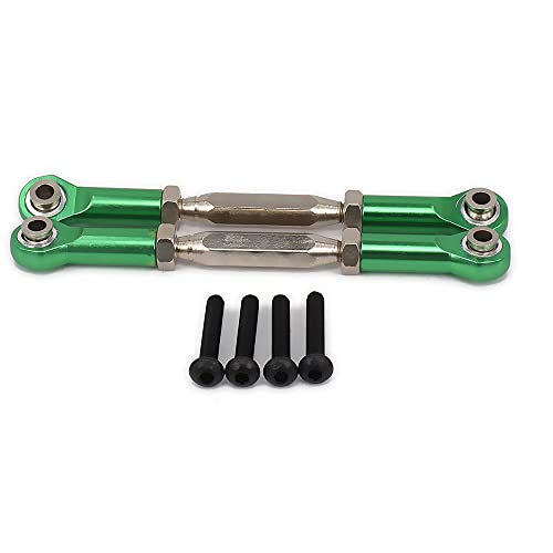 2pcs Aluminum Front/Rear Servo Link Steering for 1/10 Axial Yeti Rock Racer AX90026 Buggy Crawler Upgraded Hop-Up Parts - (Color: Black)