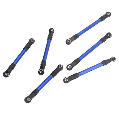 RC Tie Link Rods Set,6pcs RC Car Steering Tie Rod Aluminum Alloy Universal Spare Parts for Traxxas Slash Hoss Rustler,Improved Strength and Durability - color: Blue