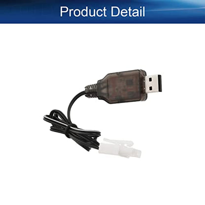 Heyiarbeit L6.2-2P USB Power Charger Cable for RC Car 7.2V 250mA Ni-MH Ni-CD Battery 1Pcs - size: L6.2-2P 1Pcs
