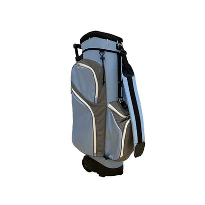 RJ Sports Spinner X Transport Wheeled Golf Cart Bag - color: Blue/Heather Grey