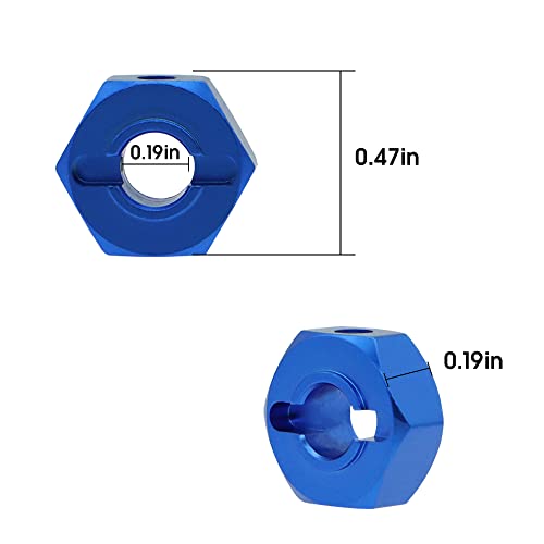 GLOBACT 4PCS 12mm Hex Wheel Hub & Cross Wrenche for 1/10 RC Car | Fits 1/10 TRX4 Axial Redcat ARRMA Granite Voltage 2WD HPI HSP Tamiya WLtoys