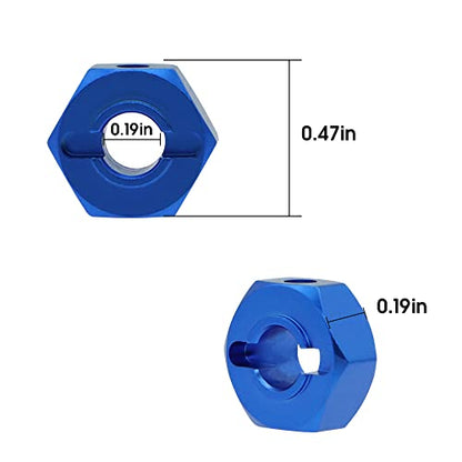 GLOBACT 4PCS 12mm Hex Wheel Hub & Cross Wrenche for 1/10 RC Car | Fits 1/10 TRX4 Axial Redcat ARRMA Granite Voltage 2WD HPI HSP Tamiya WLtoys