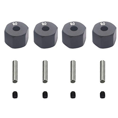 Share Goo Aluminum Alloy 12mm Wheel Drive Hex Hub Adapter with Pins Compatible with Axial SCX10 90046 Tamiya CC01 1/10 RC Crawler Car (9mm Thickness) - size: 9mm Thickness