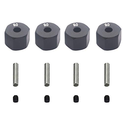 Share Goo Aluminum Alloy 12mm Wheel Drive Hex Hub Adapter with Pins Compatible with Axial SCX10 90046 Tamiya CC01 1/10 RC Crawler Car (9mm Thickness) - size: 9mm Thickness