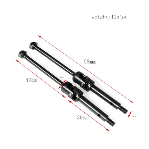 1 Pair Metal Drive Shaft RC Upgraded Parts for LOSI 1/18 Mini LMT 4X4 Brushed Monster Truck RTR-LOS01026 RC Car
