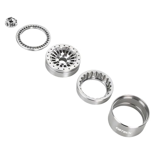 GOTECK RC Rims 1.9 Beadlock Wheels Heavy Duty CNC Aluminum Crawler RC Wheel Rim Set Wheel Hub 4pcs-Set for 1/10 RC Crawler, TRX4 Axial SCX10 II SCX10 III Redcat Gen8, RC4WD D90 - color: GS2910
