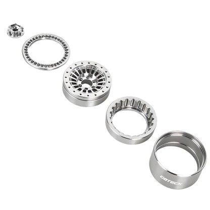 GOTECK RC Rims 1.9 Beadlock Wheels Heavy Duty CNC Aluminum Crawler RC Wheel Rim Set Wheel Hub 4pcs-Set for 1/10 RC Crawler, TRX4 Axial SCX10 II SCX10 III Redcat Gen8, RC4WD D90 - color: GS2910