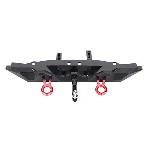 Aluminium Alloy Tail Rear Bumper with Towing Hooks for 1/10 RC Car, CNC Accurate Machined, and, Black