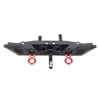 Aluminium Alloy Tail Rear Bumper with Towing Hooks for 1/10 RC Car, CNC Accurate Machined, and, Black