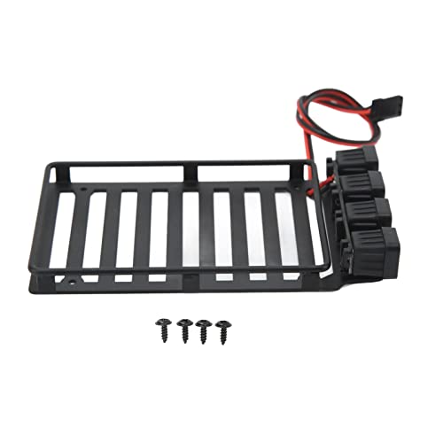 RC Roof Rack Luggage Carrier with LED Light Ideal for Axial SCX24 1/24 RC Crawler Featuring Premium Materials Excellent Simulation Lightweight Design and Easy (Quadrate Lamp) - size: Quadrate Lamp