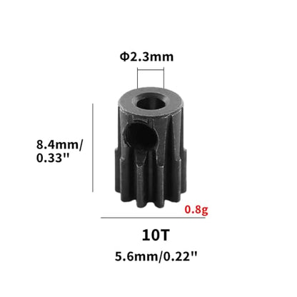 48DP 10T Metal Pinion, 2.3mm Shaft Bore Gear for 1/16 1/18 RC Car | CNC Hardened Steel Gear, Metal Motor Gear for 2.3mm Shaft Motor, 1/16 1/18 RC Car Metal Gear Upgrade Part 4Pcs
